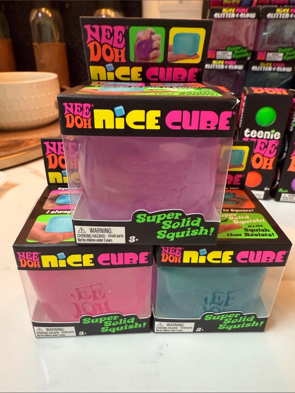 NeeDoh Nice Cube Super Solid Squish - set of three